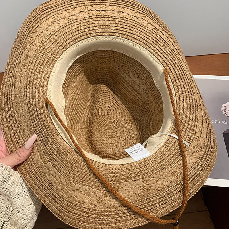 Braided Straw Western Hat with Charm Band