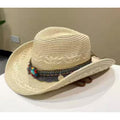 Straw Cowboy Hat with Charm Band