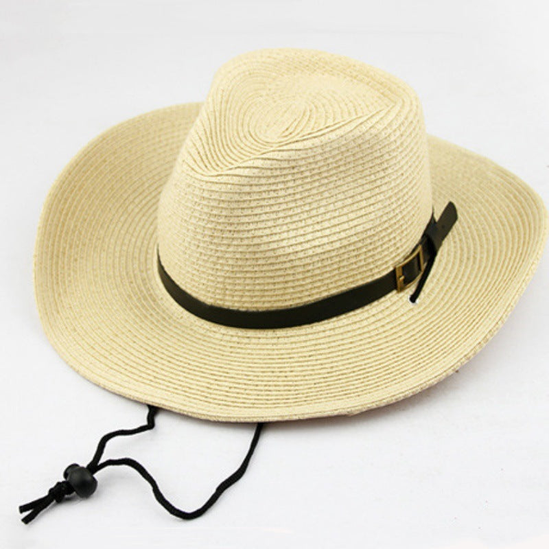 Straw Cowboy Hat with Belt Band