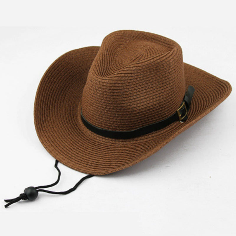Straw Cowboy Hat with Belt Band