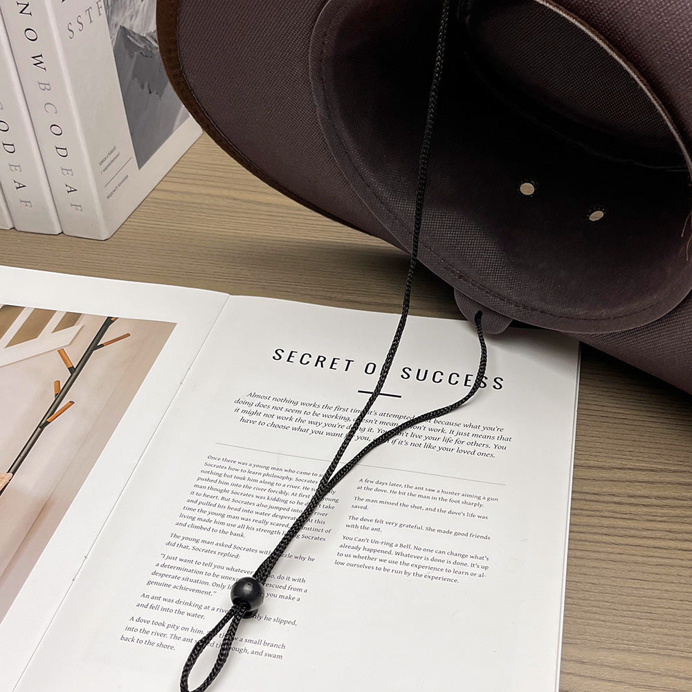 Suede-Look Cowboy Hat with Bead Band