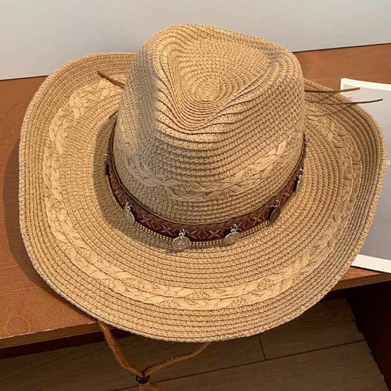 Straw Cowboy Hat with Charm Band